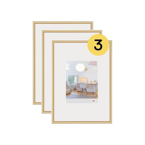 walther design cornice New Lifestyle oro 40x60 cm, confezione da 3