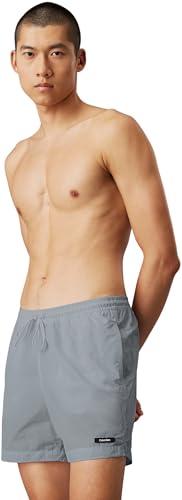 Calvin Klein Pantaloncino da Bagno Medium Drawstring Asciugatura Rapida Grigio Quarry