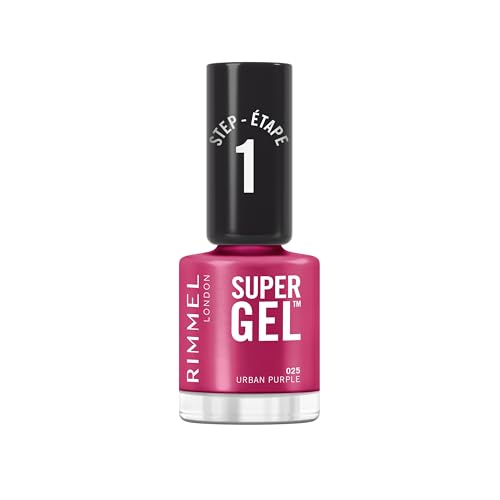 Rimmel London Super Gel Smalto Unghie 025 Urban Purple, 12 ml
