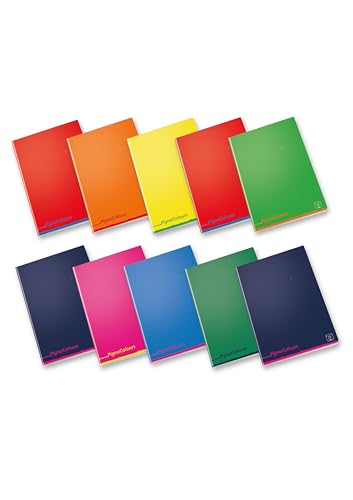 Pigna Colours Quaderno A4 Rigatura 5M, Pacco da 10 Pezzi