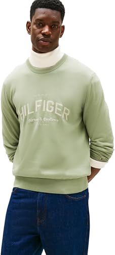 Tommy Hilfiger Uomo Felpa Brand Identity con Scollo Rotondo