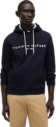 Tommy Hilfiger Uomo Felpa Core Tommy Logo con Cappuccio