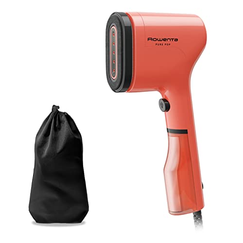 Rowenta Pure Pop, Ferro da Stiro Verticale Portatile a Vapore, Utile per Stirare e Igienizzare i Tuoi Capi, con Sistema Reversibile, Riscaldamento Rapido, Potenza 1300W, Colore Rosso Corallo, DR2022