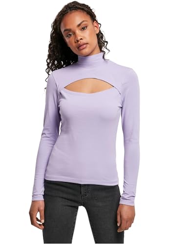 Urban Classics Ladies Cut-out Turtleneck Longsleeve Donna