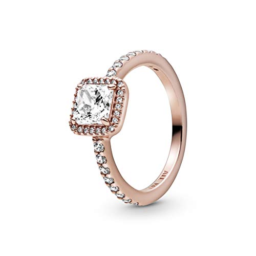 PANDORA Timeless Anello Elegance placcato in oro rosa 14 k con zirconi cubici trasparenti