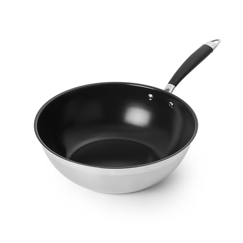 Amazon Basics Padella Wok Antiaderente in Ceramica, 28 cm