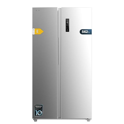 Cecotec Bolero CoolMarket SBS 562 Inox Frigorifero Americano Side by Side 562L, Total No Frost, Inverter Plus