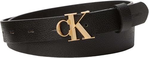 Calvin Klein Donna Cintura Buckle 2,5 cm Pelle Nero