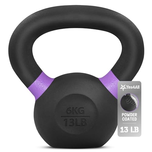 Yes4All Kettlebell rivestito in polvere 6 kg viola