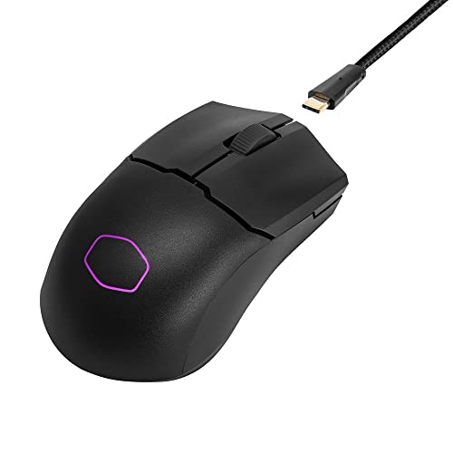 Cooler Master MM712 Mouse da Gioco Wireless Ibrido Ultraleggero 59g, Sensore Ottico PAW3370, Nero