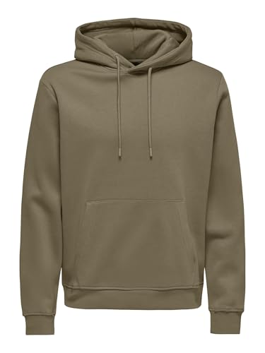 ONLY & SONS Felpa con Cappuccio ONSCONNOR, Castor Gray
