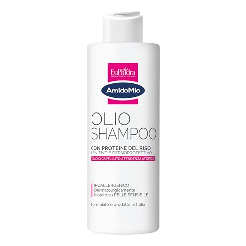Euphidra AmidoMio Olio Shampoo con Olio di Riso, Azione Ristrutturante e Antiprurito, 200 ml