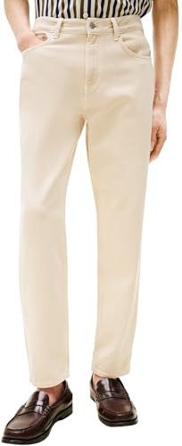 Tommy Hilfiger Uomo Jeans Tapered Harlem Vita Media, Avorio (Soft Cream)