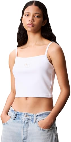 Calvin Klein Donna Canotta Woven Label Cami a Costine