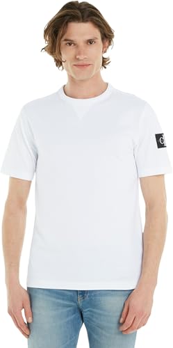 Calvin Klein Uomo T-Shirt Maniche Corte Regular Tee con Etichetta con Logo