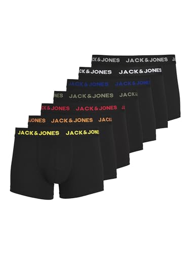 JACK & JONES JACBASIC Trunks Boxer Uomo, 7 Pezzi, Nero