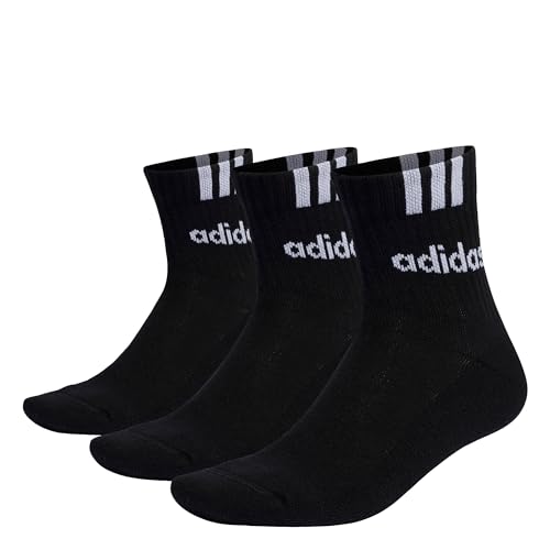 adidas Unisex - Adulto 3-Stripes Linear Half-Crew Cushioned Socks 3 Pairs