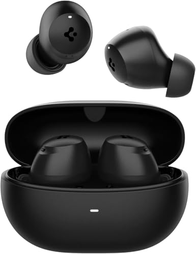Spigen Audio Cuffie Bluetooth SA-TW P10, Auricolari Bluetooth 5.2 Wireless con Fino a 30 ore di Autonomia, Resistenza acqua IPX4, Cuffie Gaming Wireless USB-C 4 modalità Cancellazione Rumore