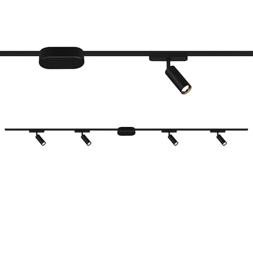 Briloner Set Sistema a Binari LED 4 Faretti Orientabili 2m Nero