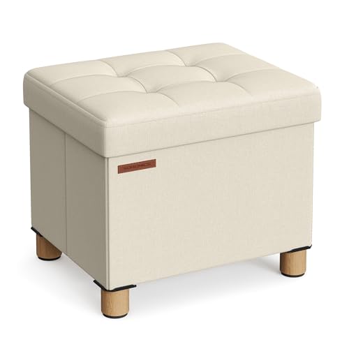 SONGMICS Cassapanca Pouf Contenitore Pieghevole 32L