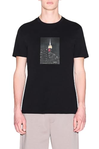 Armani Exchange Maglietta Uomo One Block up Logo Frontale Stampa Rubbed