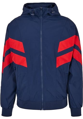 URBAN CLASSICS Giacca Zip Cappuccio Uomo Strisce Colorate Training Stile anni 80