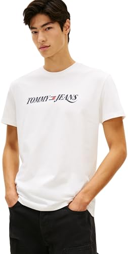 Tommy Jeans Uomo T-Shirt Maniche Corte Vintage con Scollo Rotondo