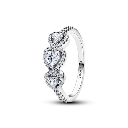 Pandora Anello da Donna in Argento Halo Cuore trilogia 194413C01, 5