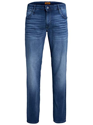 JACK & JONES Jjiglenn Jjicon Jeans Slim Uomo, Blu