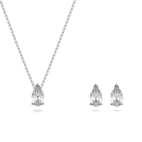 Swarovski Attract Set Taglio Pear Placcato Rodio