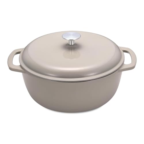 Amazon Basics Casseruola Rotonda in Ghisa Smaltata con Coperchio