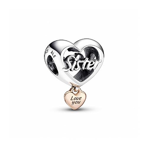 PANDORA Ciondolo Moments e scritta in argento Sterling e placcato in oro rosa