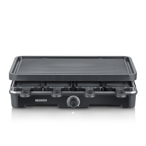 SEVERIN Raclette Grill 1400W con 8 Padelline Antiaderenti e Piastra in Ceramica
