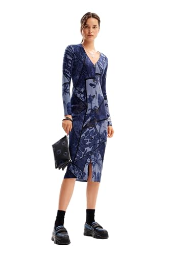 Desigual Abito da Donna a Maniche Lunghe