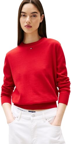Tommy Jeans Donna Pullover Essential Crew Cotone