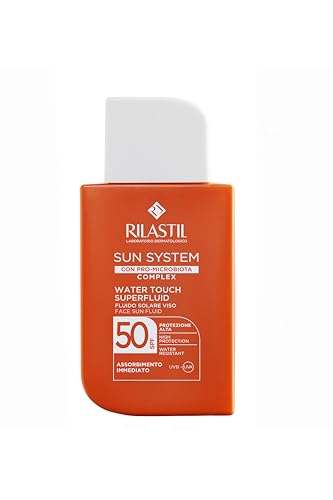 Rilastil Sun System Water Touch Superfluid SPF50, Fluido Solare Viso 50ml