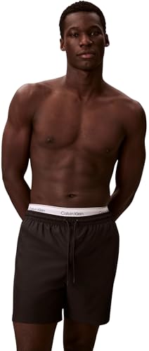Calvin Klein Pantaloncino da Bagno Medium Drawstring, Nero, XL