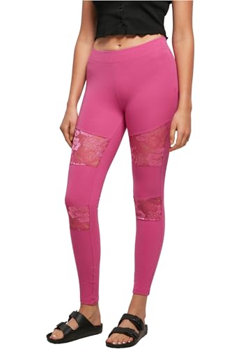 URBAN CLASSICS Leggings Donna in Pizzo con Retina