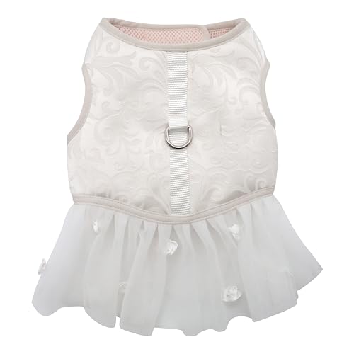 Croci Ceremony Bride Pettorina cane con gonna tulle damascata