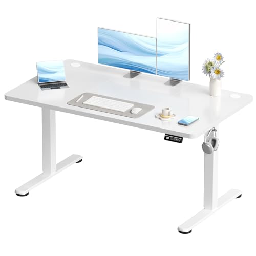Devoko Scrivania Regolabile Elettrica 120x60 cm Bianco