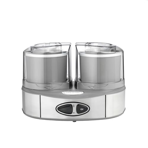 Cuisinart Duo Ice Cream Maker 2x1L Gelatiera Sorbettiera Grigio
