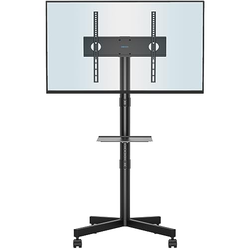 BONTEC Supporto TV da Pavimento per Schermi Plasma/LCD/LED 23-60 Pollici con Ruote, Carrello Staffa Porta Mobile Supporto TV Fino a 25 kg, Max VESA 400 x 400 mm