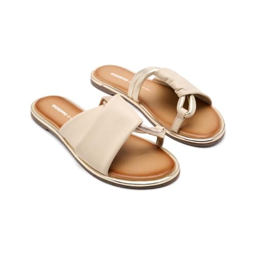 GIOSEPPO Donna Whately Sandalo Piatto Bianco Avorio