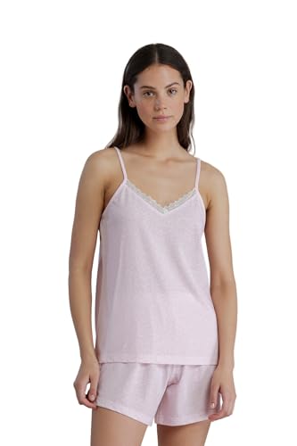 Noidinotte - Pigiama Donna in Cotone con Top bretellina e Pantalone Corto Articolo Cherry Bloom