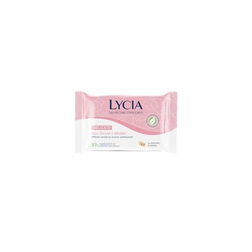 Lycia Salviette Struccanti Pelle Secca e Sensibile Prebiotico Latte d'Avena 20 pezzi