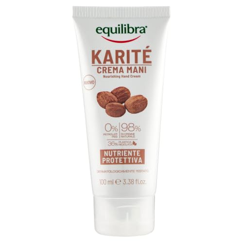 equilibra Karité Crema Mani Nutriente e Protettiva con Burro di Karité e Vitamina E, 100 ml