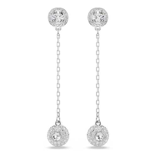 Swarovski Una Angelic Orecchini Pendenti Round Double Face Rodio