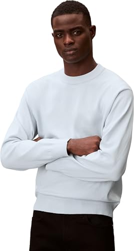 Calvin Klein Uomo Pullover Cotton Relaxed Scollo Rotondo Blu Plein Air