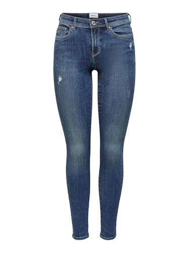 Only Damen Onlwauw Mid Skinny Bj114-3 Noos Medium Blue Denim