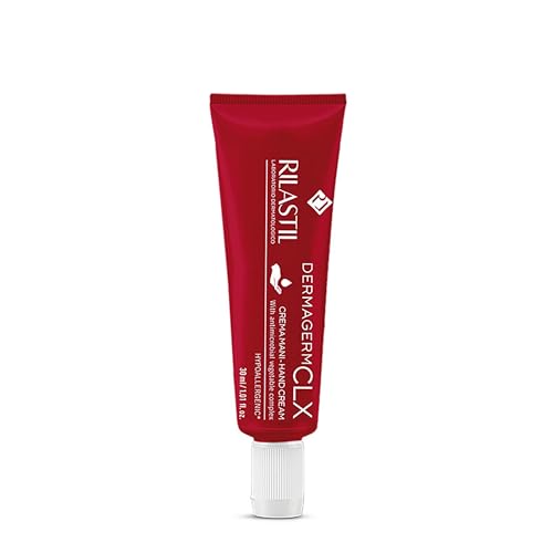 Rilastil Dermagerm CLX Crema Mani 2 in 1 Emolliente e Igenizzante, Nutriente e Protettiva, con Burro di Karità, per Pelle Sensibile, Molto Secche, 30ml